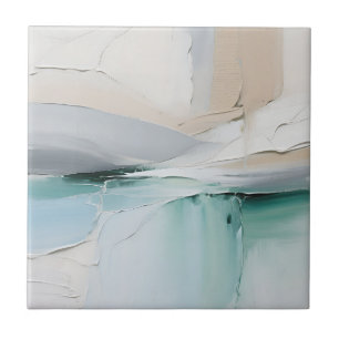Abstract Turquoise White Texture Tile