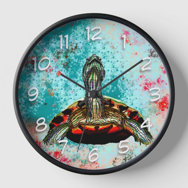 Abstract Turtle Artwork Clock (Front)
