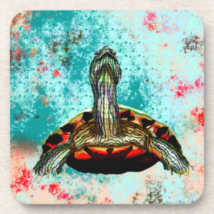 Abstract Turtle Artwork Coaster
