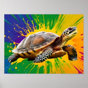 Abstract Turtle Artwork Poster