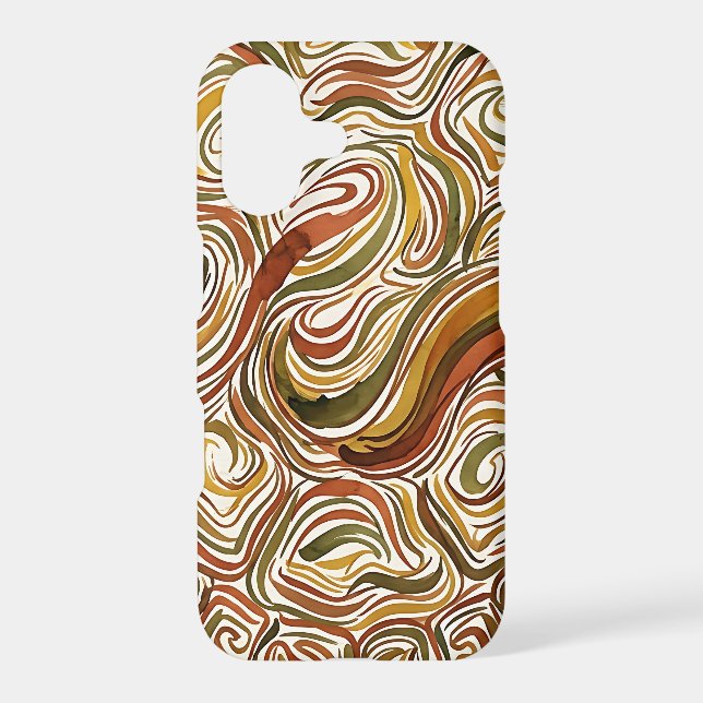 Abstract Turtle Shell Earth Tone Ink iPhone Cases (Back)