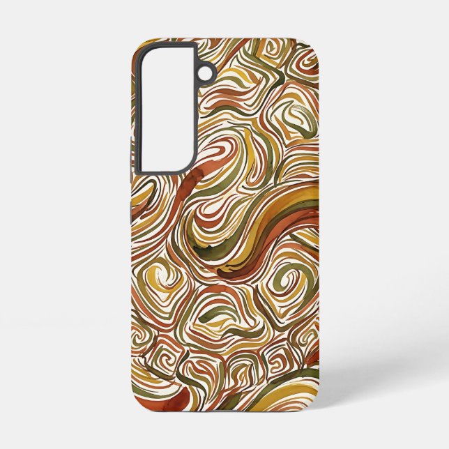 Abstract Turtle Shell Earth Tone Samsung Cases (Back)