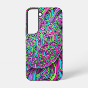 Abstract Turtle Shell Neon Vibrant Samsung Cases