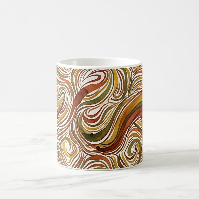 Abstract Turtle Shell Pattern Earth Coffee Mug (Center)