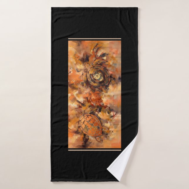 Abstract Turtles Bath Towel Set (Bath Towel)