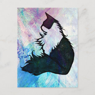 Abstract Tuxedo Cat Postcard