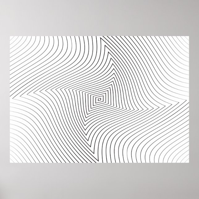 Abstract twisted background. Lines of variable thi Poster (Front)