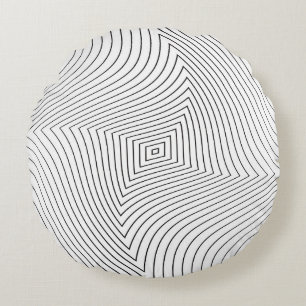 Abstract twisted background. Lines of variable thi Round Cushion