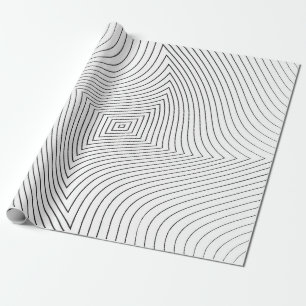 Abstract twisted background. Lines of variable thi Wrapping Paper