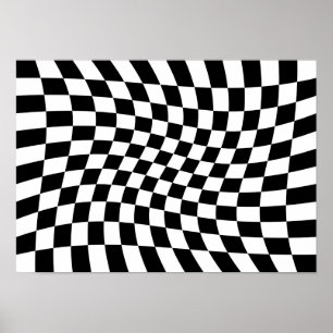 Abstract Twisted Chequerboard Poster