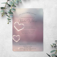Abstract two sparkling glass hearts bridal shower