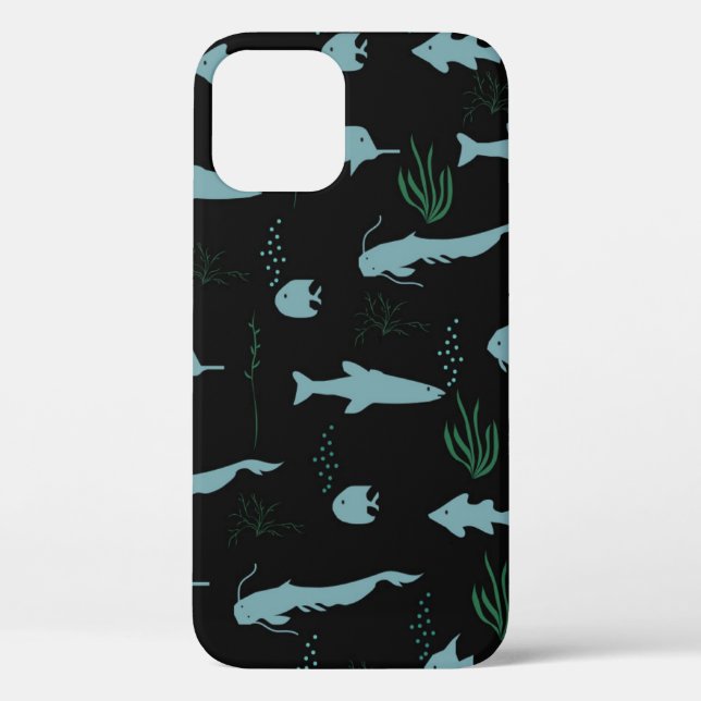 Abstract underwater pattern with fishes and seawee Case-Mate iPhone case (Back)