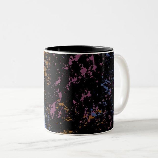 Abstract Uneven Pattern Two-Tone Coffee Mug (Front Right)