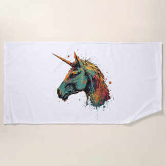 Abstract Unicorn Beach Towel