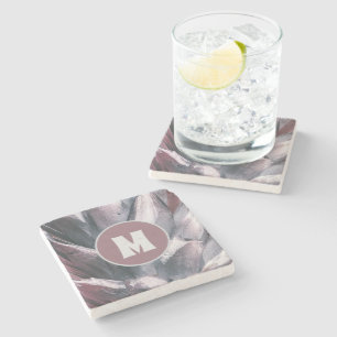Abstract Unique Silver Painted Pineapple Spikes Stone Coaster