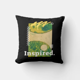 Abstract Urban Art Green & Yellow Aesthetic Cushion