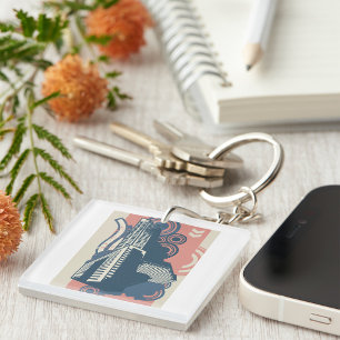 Abstract Urban Background Keychain