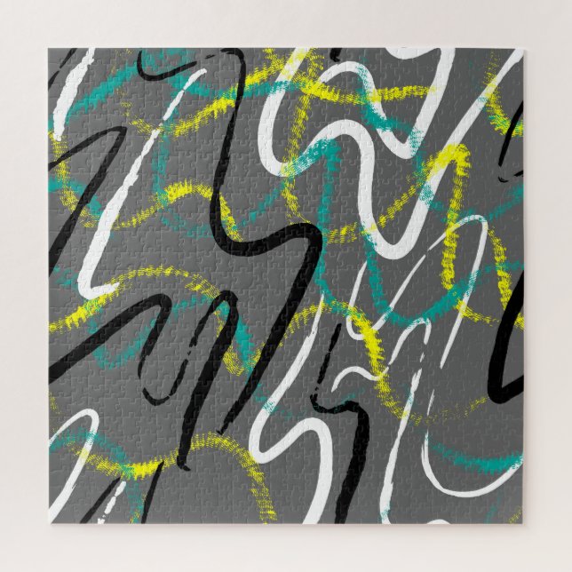 Abstract Urban: Grunge Wave Lines. Jigsaw Puzzle (Vertical)