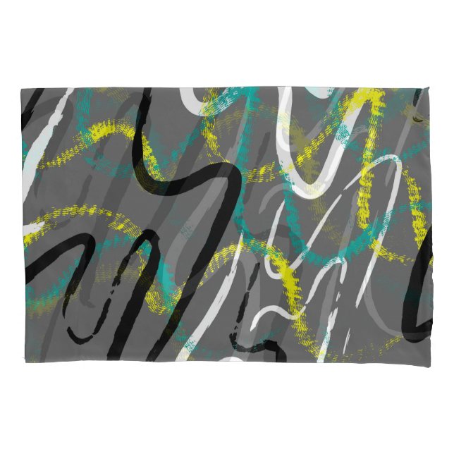 Abstract Urban: Grunge Wave Lines. Pillowcase (Front)