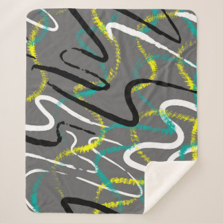 Abstract Urban: Grunge Wave Lines. Sherpa Blanket