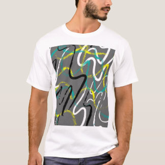 Abstract Urban: Grunge Wave Lines. T-Shirt