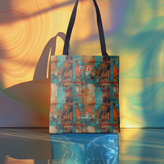 Abstract Urban Personalised Tote Bag with Initials (Creator Uploaded)