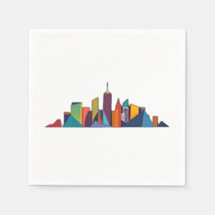 Abstract Urban Skyline Vector Napkin