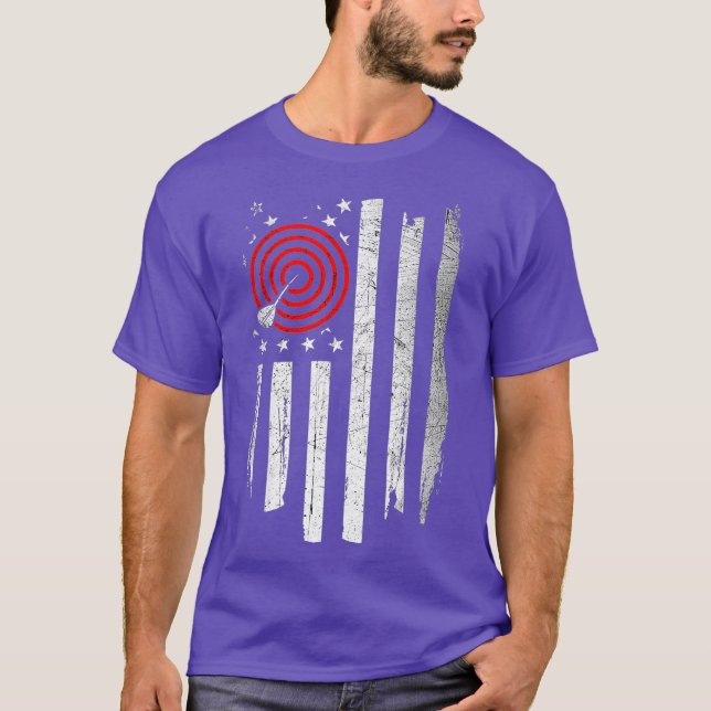 Abstract US Flag Darts Artwork - Darts T-Shirt (Front)