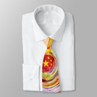 Abstract USA-China Star Fusion Necktie 