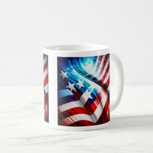 Abstract USA Flag Classic Mug, 11 oz Coffee Mug