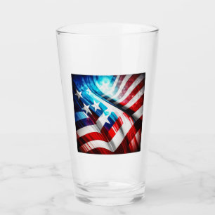 Abstract USA Flag Glass Tumbler