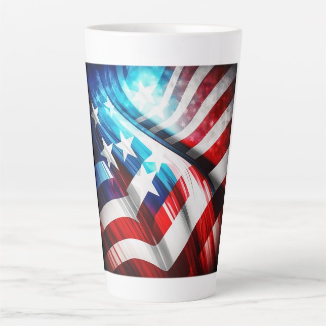 Abstract USA Flag Latte Mug  (Front)