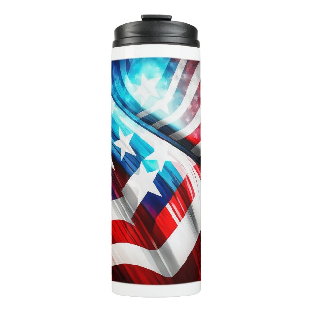 Abstract USA Flag Thermal Tumbler  (Front)