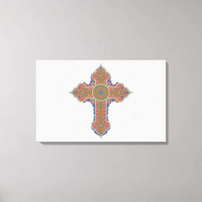 Abstract Vector Christian Cross Religious Canvas Print (Front)