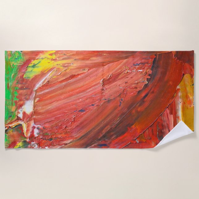 Abstract Vertical Gesture in Red Beach Towel (Front)