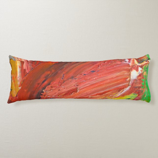 Abstract Vertical Gesture in Red Body Cushion (Front)