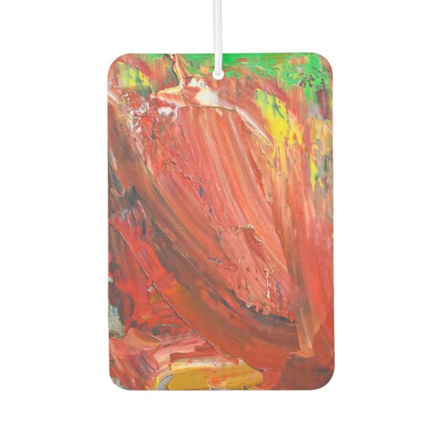 Abstract Vertical Gesture in Red Car Air Freshener (Front)