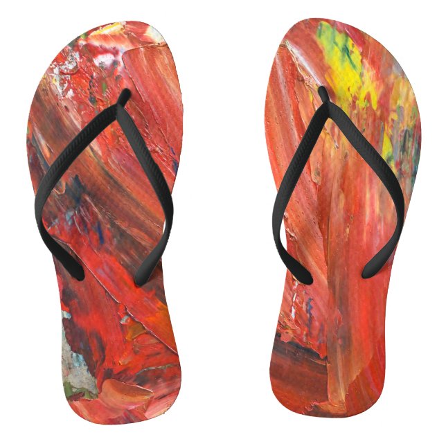 Abstract Vertical Gesture in Red Jandals (Footbed)