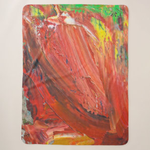 Abstract Vertical Gesture in Red Sherpa Blanket