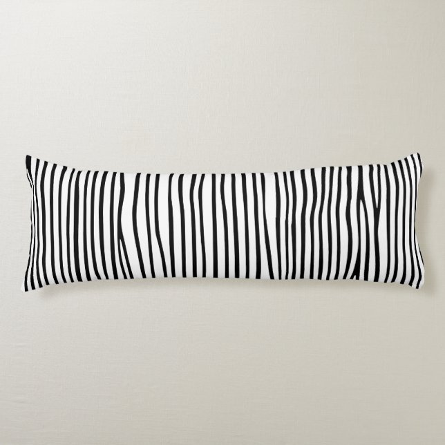 Abstract vertical lines_black body cushion (Front)