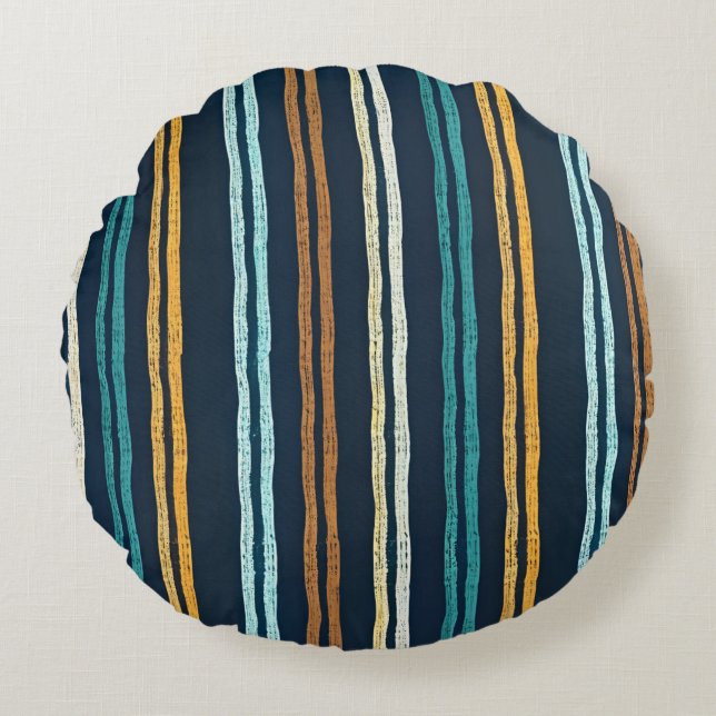 Abstract Vertical Lines pattern Round Cushion (Front)