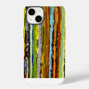Abstract Vertical Paint Streaks iPhone 14 Case