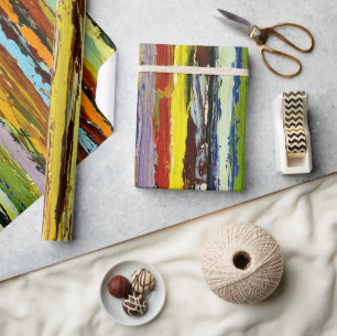 Abstract  Vertical Paint Streaks Wrapping Paper