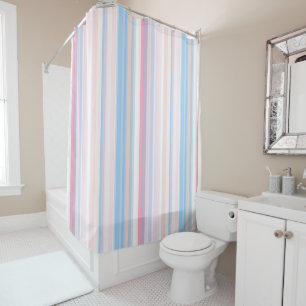 Abstract Vertical Stripe in Soft Colours Shower Curtain
