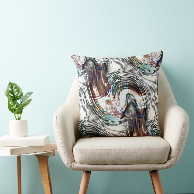 Abstract very strange stained or striped typhoon   cushion (Chair)