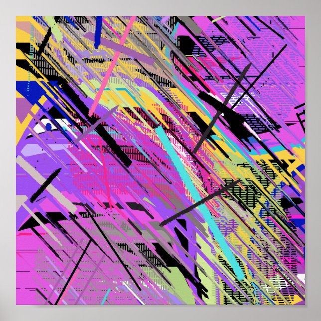 Abstract Vibrant 80s Poster (Front)