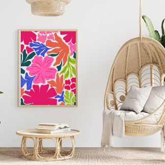 Abstract vibrant bright and bold Floral Wall art