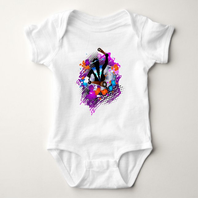 Abstract Vibrant Carnival Panman Baby Bodysuit (Front)