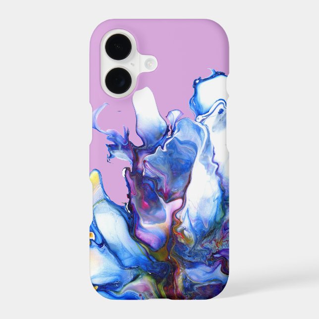 Abstract Vibrant Fluid Art in Blue + Purple (Back)