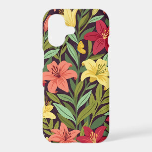 Abstract Vibrant Lilies & Butterflies iPhone Cases